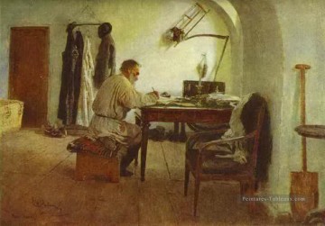  Repin Tableaux - Léon Tolstoï dans son étude 1891 Ilya Repin